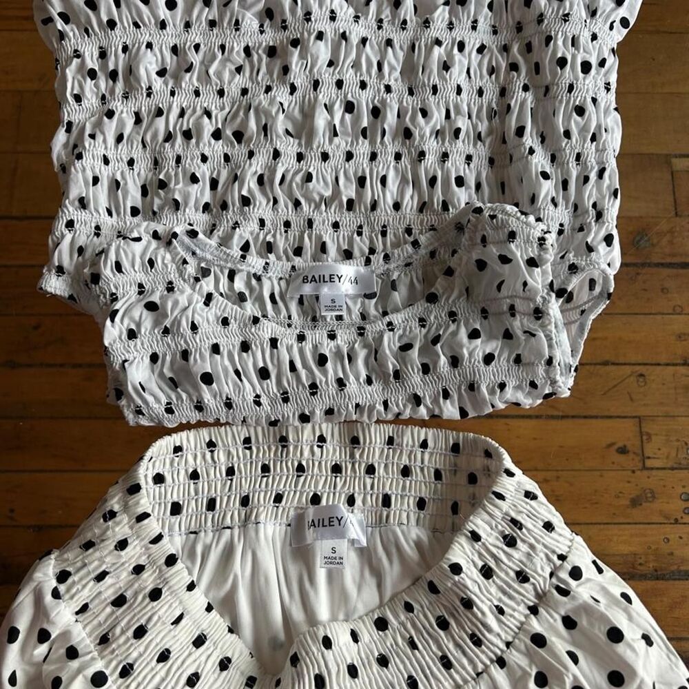 Bailey 44 Polka Dot Smocked Matching Set Crop Top & Maxi Skirt Small - Picture 3 of 8